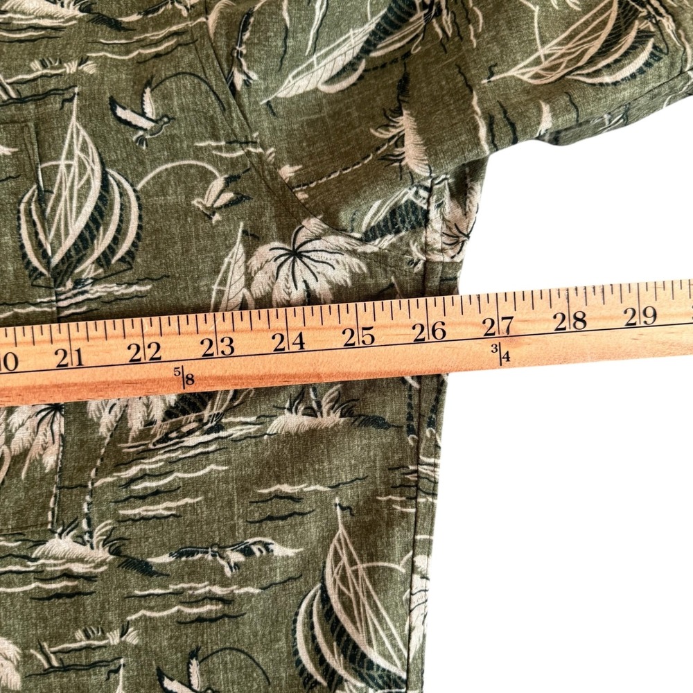 Reyn Spooner x UNIQLO XL‎ Green Sailboat Palm Tree Men's Camp Shirt 444646 - Picture 5 of 10